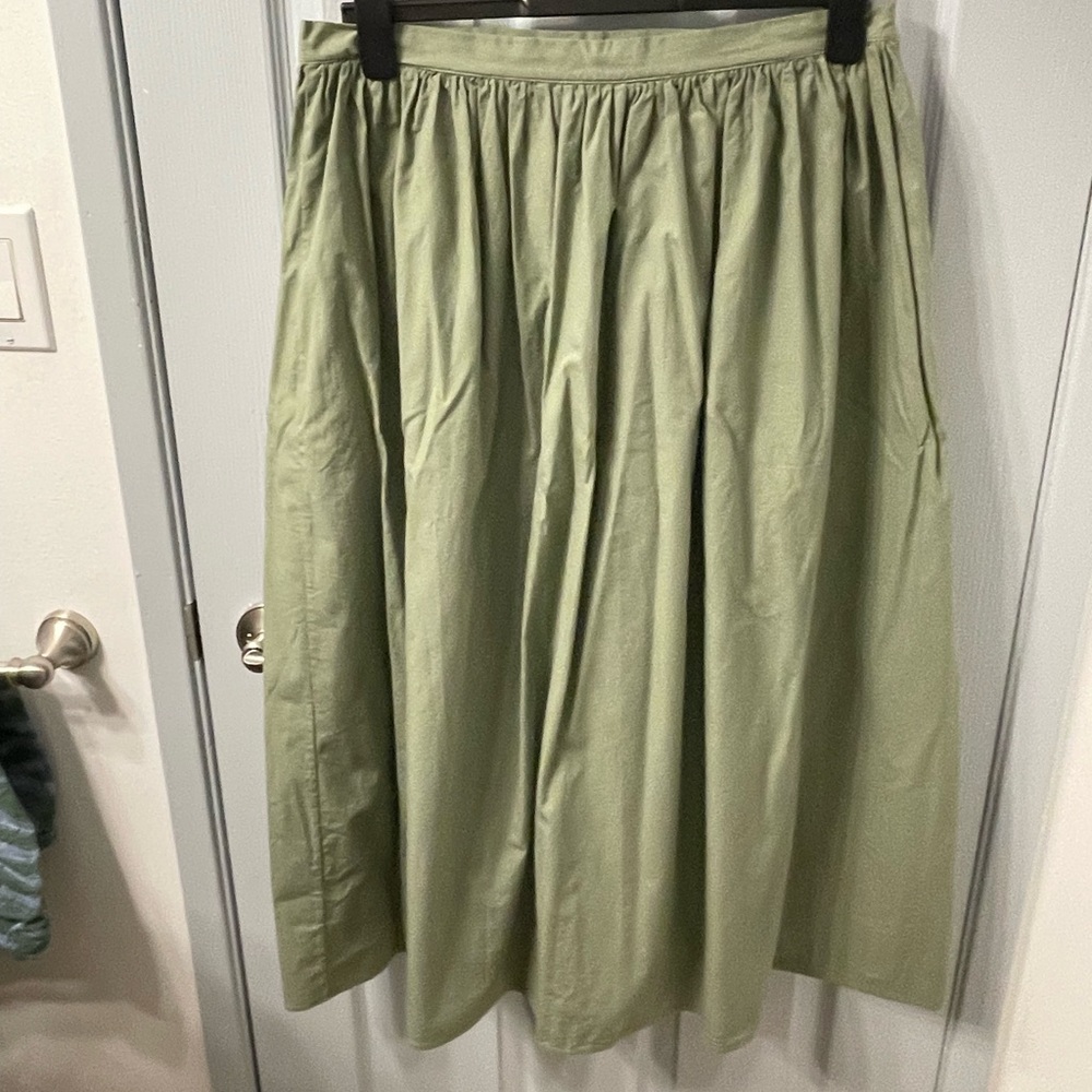 Line@Moda Italian made 100% Cotton Sage Green Women's Skirt